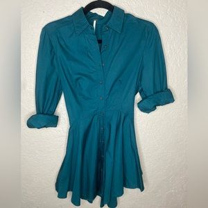 NWT Forest Green Button Down Shirt Dress